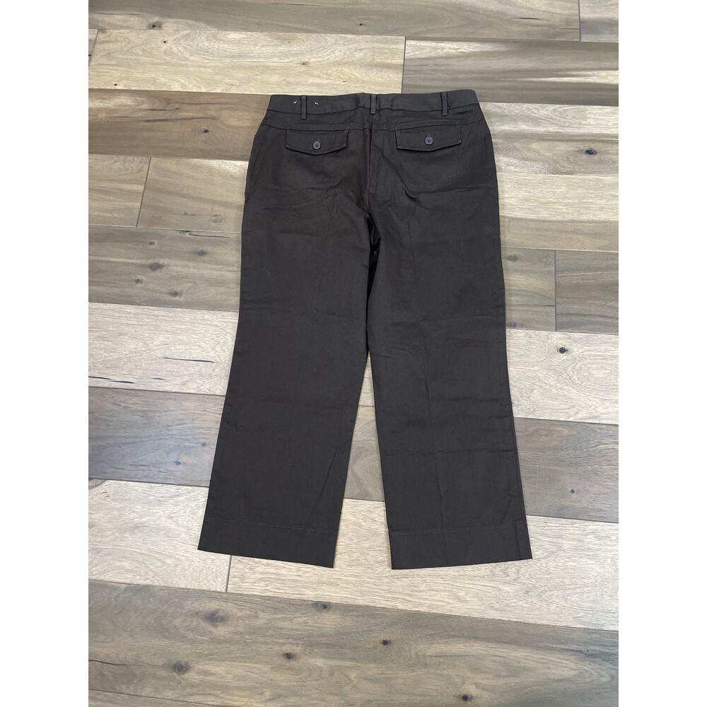 LOFT Brown Laura Cropped Wide Leg Cotton Pants Size 12 - Picture 10 of 10